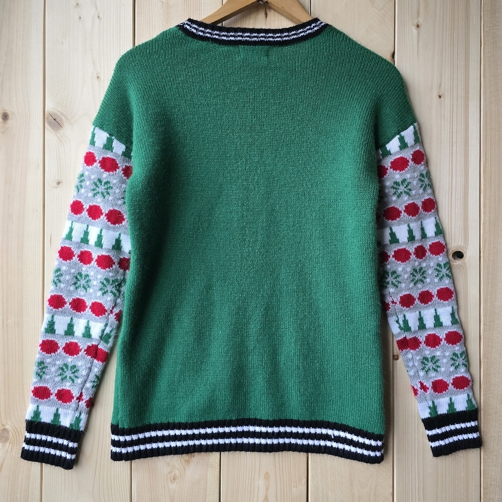 Vintage Retro D Ugly Christmas Sweater Reindeer Womens Medium - Picture 7 of 11